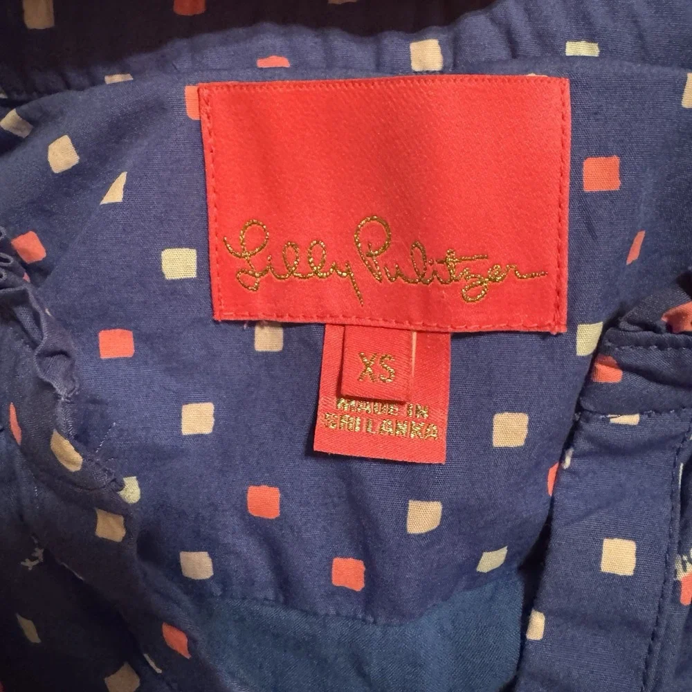 Lilly Pulitzer Womens Novella Cotton Poplin Swing Dress XS Borealis Blue‎ - Picture 3 of 8